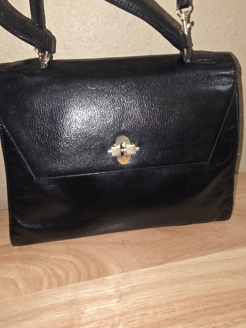 Fendi Black Leather Top-Handle Satchel with Gold Hardware